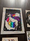 Lot Of 16 Vintage 80s Unicorn Stickers  Incl Iridescent  Foil    Puffy Stickers