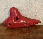 Antique Signed Heinrich Fiehn Red Clay Ocarina Flute  Vienna Austria  B2
