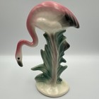 Vintage Mid Century Modern Set Of Pink Flamingo Figurines Up And Down