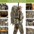 80l Camo Hunting Backpack Large Capacity Pack With Rain Cover For Hunters