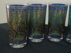 Vintage Georges Briard 22k Gold Sari Paisley High Ball Glasses Set Of 6