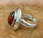 Mexican Designer Dominique Dinouart Ddd Sterling Honey Amber Band Ring Size 5 25