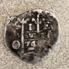 1674 1 Real Spanish Colonial Cob Bo ivia 21mm 3 6gr Holed Very Nice
