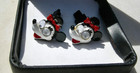 Old Anaheim Ca Disney- Disneyland  minnie Mouse  Googly Eyes Enamel Cufflinks