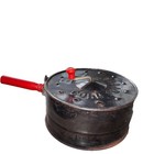 E-z Corn Popper With Red Wood Handle For Stove Antique Vintage With Hand Crank