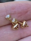 1ct Round Cut Lab Created Diamond Solitaire Stud Earrings 14k Yellow Gold Plated