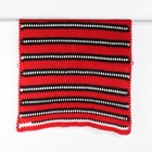 Handmade Red White And Black Crochet Afghan Throw Blanket 44  X 55 