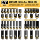 3 8  Drive 67 Piece Metric  8-19mm  And Standard Sae  5 16 -3 4   Socket Set