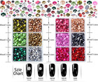6400 Pieces 12 Colors Hotfix Rhinestones Flat Back 5 Mixed Sizes Crystal Round G