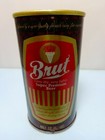 Brut Straight Steel Pull Tab Beer Can  47-3  white Writing  Lone Star Brg Texas