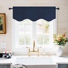 Blackout Valances For Kids Room - 42 Inches By 18 Inches Scalloped Pole Pocke   