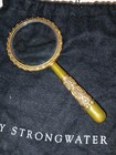 Jay Strongwater Style Crystal Jeweled Guilloche Enameled Desk Magnifying Glass
