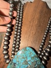 M J Garcia Sterling Silver Turquoise Statement Pendant Bead Necklace Signed