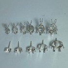 Sterling Silver Snap Oval Earring And Pendant Jewelry Findings With Backs