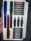 Vintage Sheaffer Calligraphy Set - W Fountain Pen  3 Nibs  14 Colors  2 Books