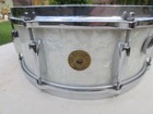 Gretsch Early 60s  name Band  Round Badge 5 5x14    Snare Drum  White Marine Nice 