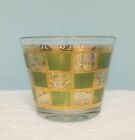 Vintage Mcm Culver Prado Ice Bucket 22k Gold Green Squares
