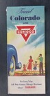 1954 Colorado Road Map Conoco  Oil  Gas Mesa Verde Rocky Mountain National Parks