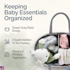 Large Diaper Caddy Basket With Handle   Dividers For Nursery  Gray  Baby Gift