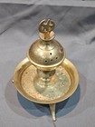 Vintage Arabic Brass Incense Burner Holder Etched