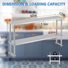 60 x 12  Commercial Wide Double Overshelf Nsf Kitchen Restaurant Work Prep Table