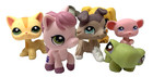 Littlest Pet Shop Lps Lot-7 Shorthair Cat Turtle Pony Collie Dog Mouse Bulldog
