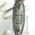 Vintage Fishing Lure Heddon Go Deeper River Runt Gold Eyes Rare Green Shore Old