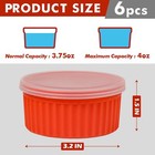 Nonstick Silicone Ramekins 4 Oz With Lid 6-pack Oven Safe Creme Brulee Bowl F   