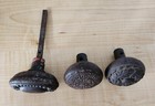 Antique Vintage Lot Of 3 Mismatched Decorative   Ornate Metal Door Knobs