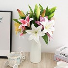 New 3d Printed White Lily Artificial Flowers Real Look For Wedding Home Decor
