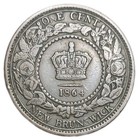 1864 Canada New Brunswick One 1 Cent Queen Victoria Large Penny Km 6