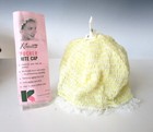 1950 s Kleinert s  Pucker Nite Cap Hair Net Nylon Lacy Trim Yellow 44012 Small
