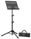 Portable Metal Music Stand - Adjustable Folding Sheet Music Holder With Carry Ba