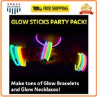 100pk 8 Inch Glow Sticks Party Favors Neon Light Up Necklaces Bracelets Conne   