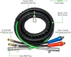 12ft 3 In 1 Abs   Air Power Line Hose Kit Wrap 7 Way Electrical Cable And Airlin