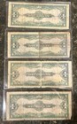Us  1 Silver Certificate Banknotes Lot Of 4 Large Size Notes  horse Blankets 