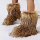 Women s Winter Fluffy Faux Fur Boot Plush Warm Snow Boot Bottes Fashion Shoe