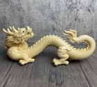 9  Long Boxwood Carved Dragon Statue Woodwork Sculpture Feng Shui Decor
