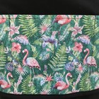 Tropical  Server Waitress Waist Black Apron 3 Pocket Restaurant Summer Flamingos