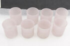  8  Pale Pinkish Light Purple Frosted Glass Clear Votive Holder - Old Stock
