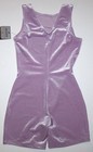 Danskin Biketard Unitard Leotard Bodysuit Velvet Bike Leg Lilac New Girl L 12 14