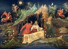 Palekh 1950 s-60 s Russian Lacquer Box Vintage Handmade Papier-mache Mstera 