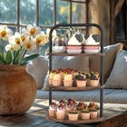 3-tier Wooden Cake Stand W handle Afternoon Tea   Buffet Riser Display Stand