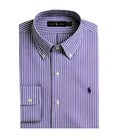 Nwt- Polo Ralph Lauren Mens Custom Slim Purple Striped Long Sleeve Shirt   S - L