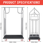 Hotel Luggage Cart With Top Frame bellman s Cart With Red Rubber Wheels