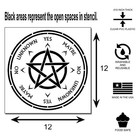 12 X 12-inch Pendulum Board Stencil template W Pentagram Star Spirit divination
