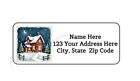 30 Snowy Christmas House Personalized Return Address Labels 1 In X 2 625 In