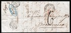 Latvia Cover 1855 Riga X Hamburg Preusse-valenciennes-bordeaux In 1 Week  Z1633