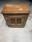 Vintage White Clad Oak Wood Ice Box Nightstand Cabinet Chest End Table