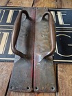 Pair Large Antique Vintage Old Art Bronze School Shop Handles Pulls 15  